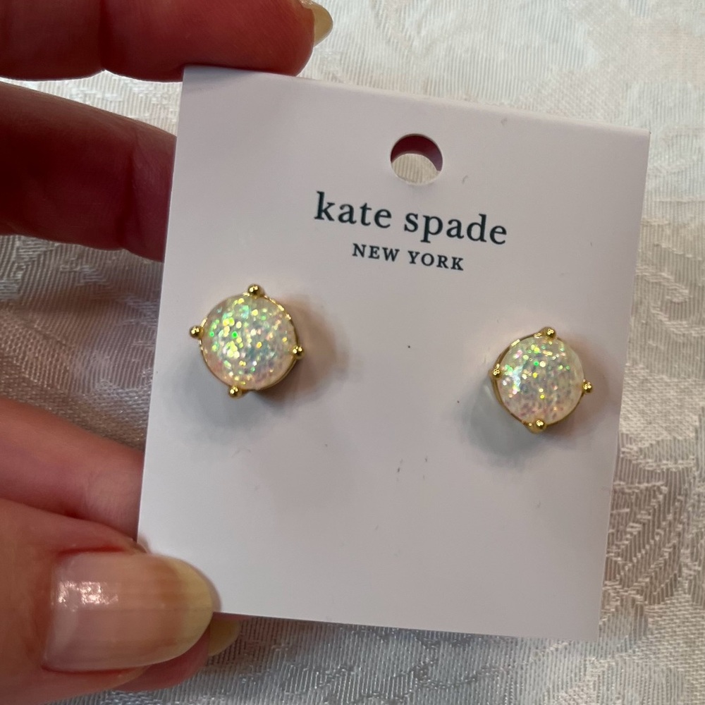 Kate Spade Opal Glitter Stud Earrings NWT